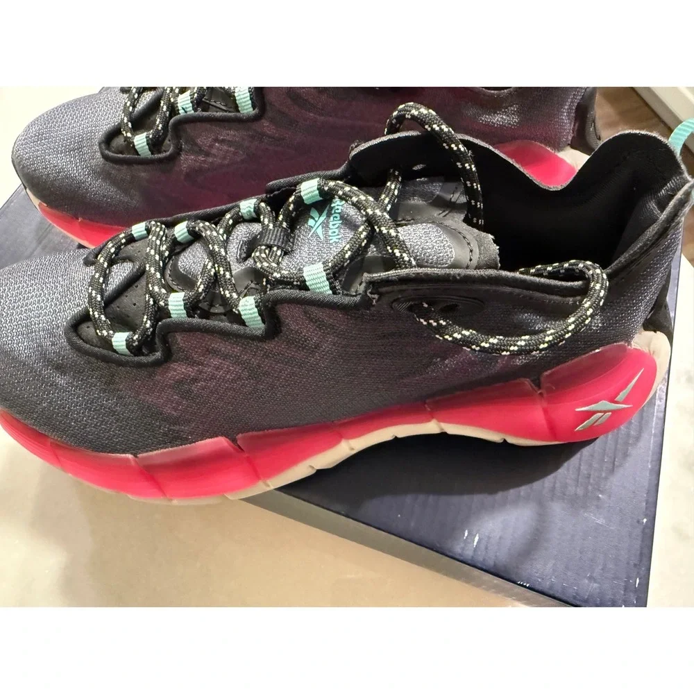 Reebok Zig Kinetica II Women 5 Black Atomic Pink Pixel Mint H05715 Running Shoes